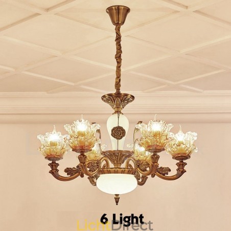 6-lichts traditionele klassieke geïntegreerde metalen kroonluchter