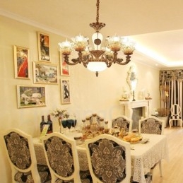 6-lichts traditionele klassieke geïntegreerde metalen kroonluchter