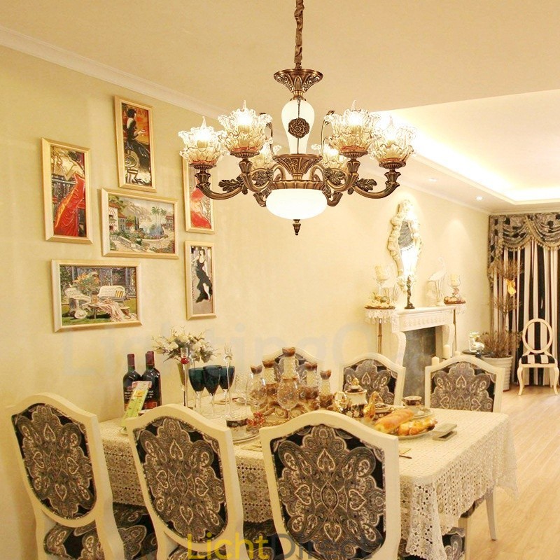 6-lichts traditionele klassieke geïntegreerde metalen kroonluchter