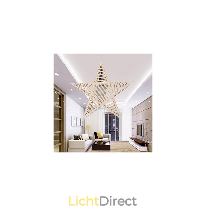 Vintage vijfpuntige sterhouten kroonluchter