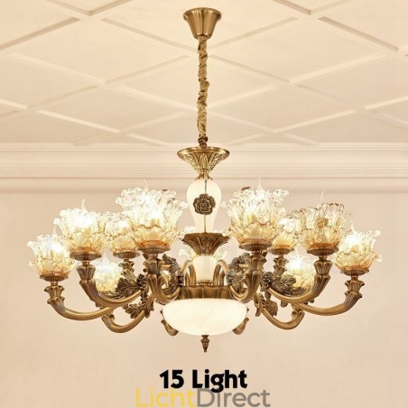 15 Lichts Traditionele Klassieke Geïntegreerde Metalen Kroonluchter