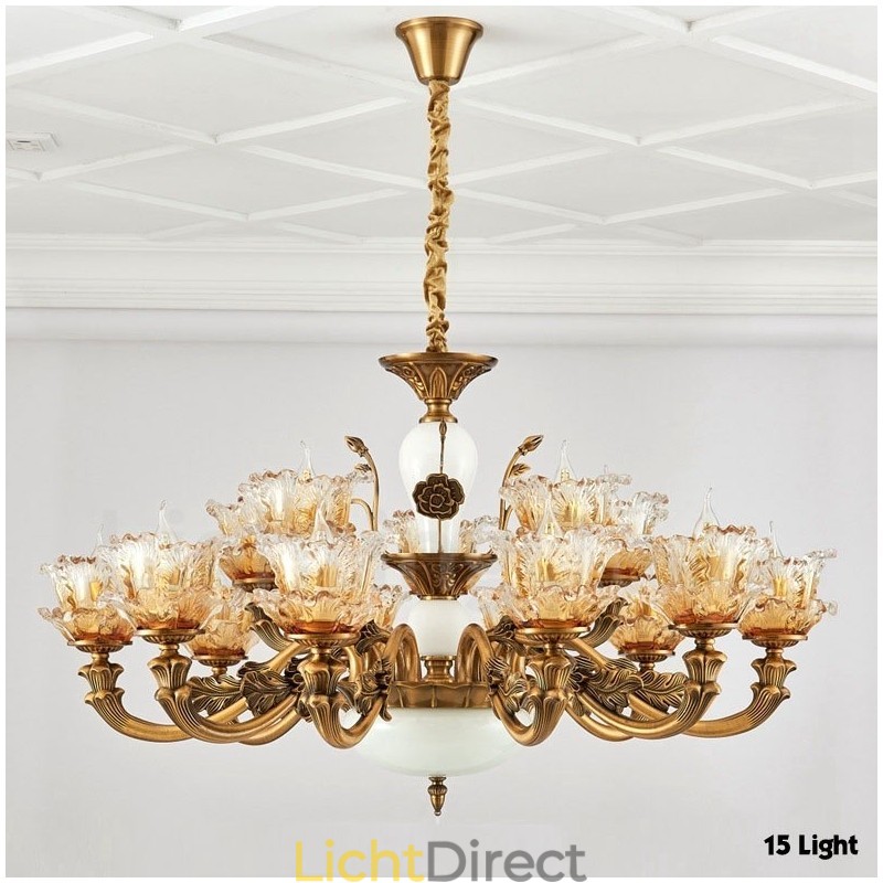 15 Lichts Traditionele Klassieke Geïntegreerde Metalen Kroonluchter
