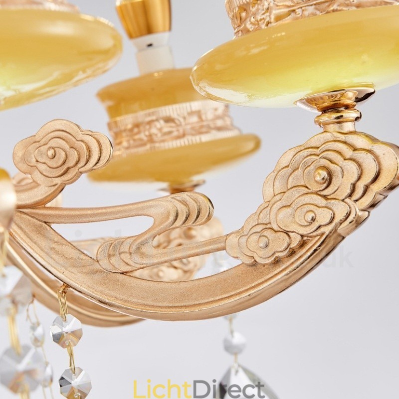 6-lichts traditionele klassieke geïntegreerde metalen luxe kroonluchter