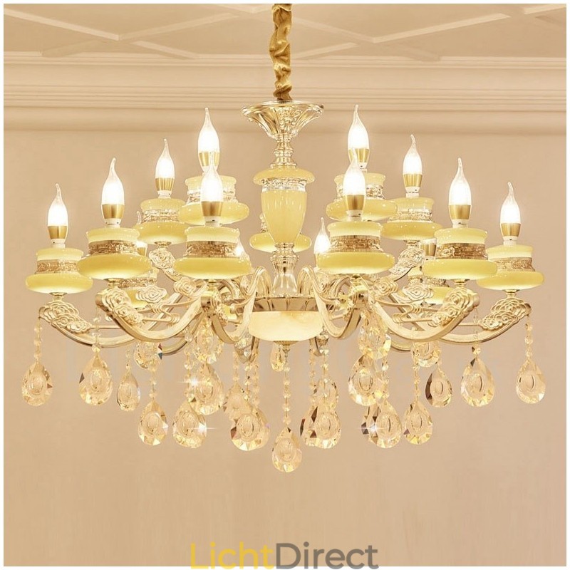 15 Lichts Traditionele Klassieke Geïntegreerde Metalen Kroonluchter