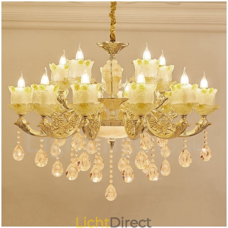 15 Lichts Traditionele Klassieke Geïntegreerde Metalen Kroonluchter