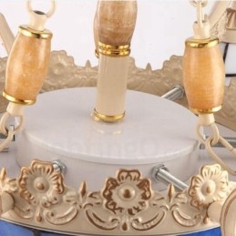 3-lichts mediterrane stijl geïntegreerde metalen kroonluchter met glazen kap