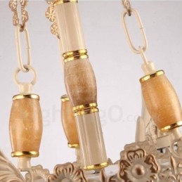 11-lichts mediterrane stijl geïntegreerde metalen kroonluchter met glazen kap