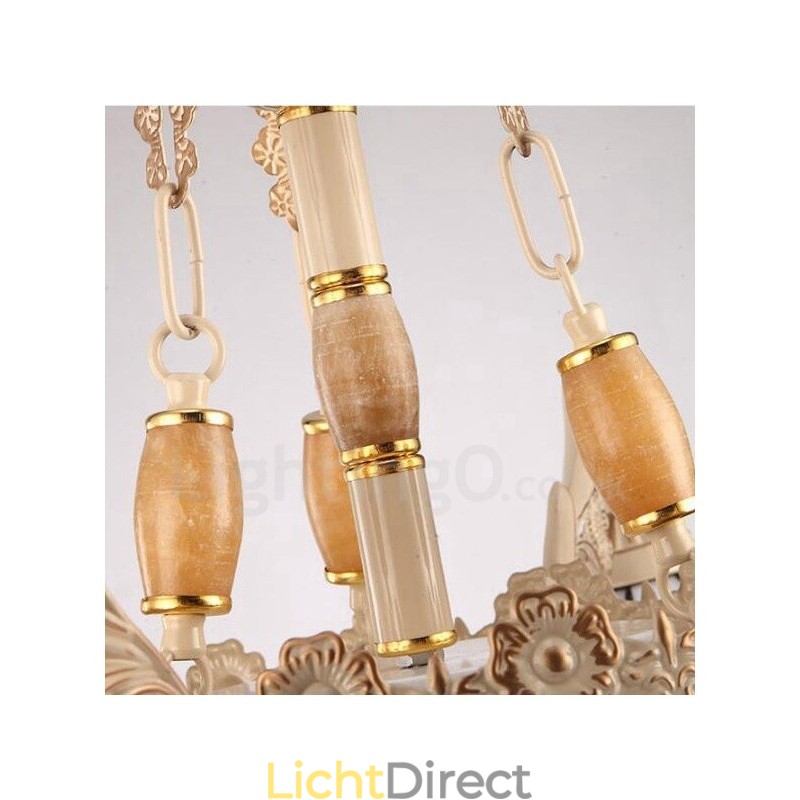 11-lichts mediterrane stijl geïntegreerde metalen kroonluchter met glazen kap