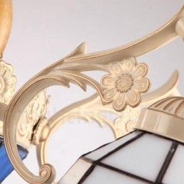 11-lichts mediterrane stijl geïntegreerde metalen kroonluchter met glazen kap