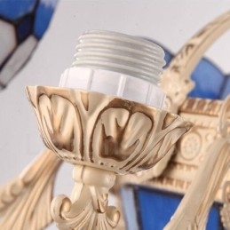 11-lichts mediterrane stijl geïntegreerde metalen kroonluchter met glazen kap