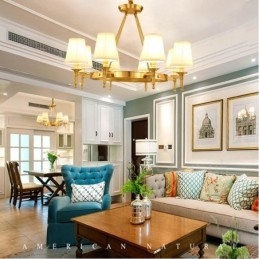 8-lichts rustieke lodge geïntegreerde metalen kroonluchter