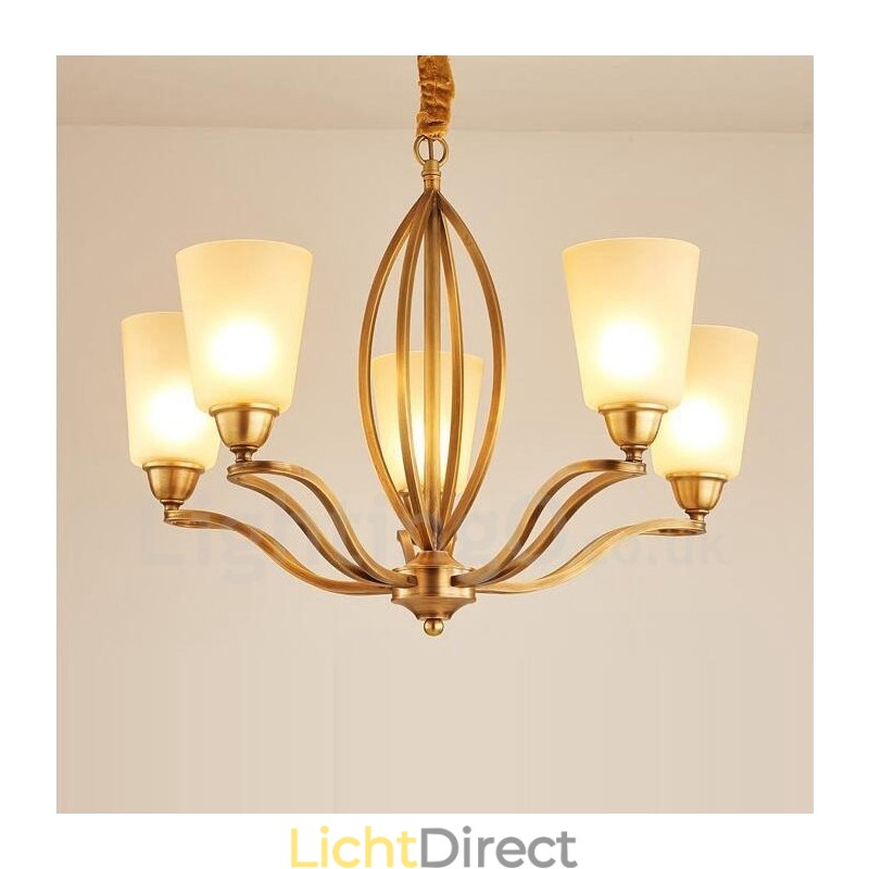 5-lichts rustieke lodge geïntegreerde metalen kroonluchter