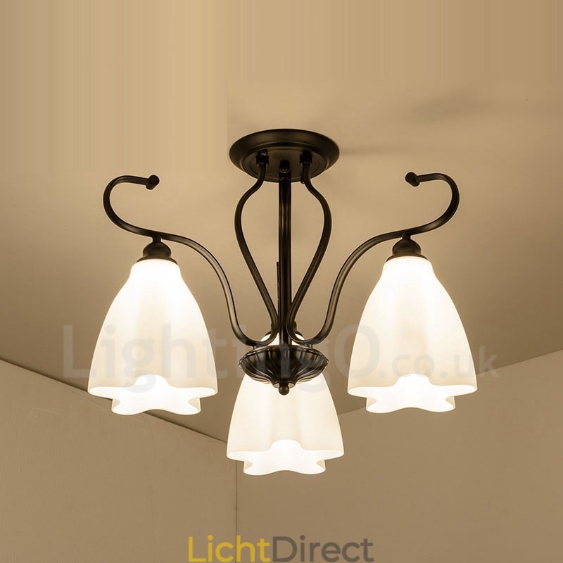 3-lichts rustieke lodge geïntegreerde kroonluchter