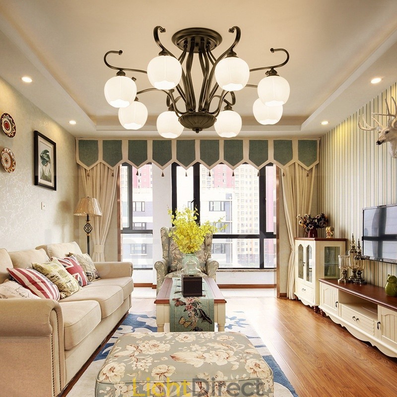 8-lichts rustieke lodge geïntegreerde kroonluchter