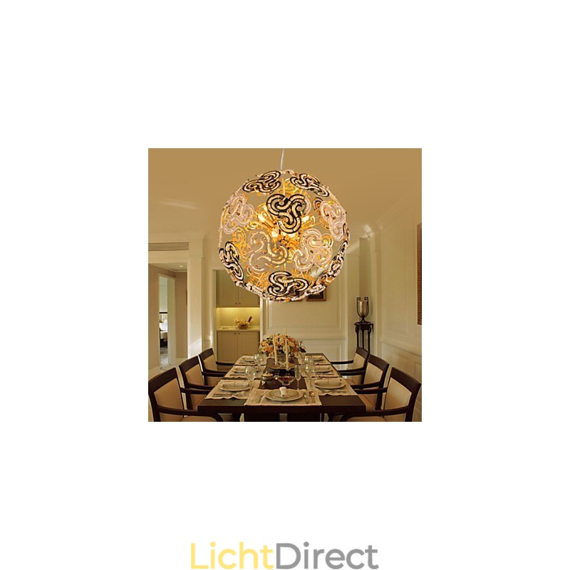 Eenvoudige moderne kroonluchter kristallen bol bol hanglamp