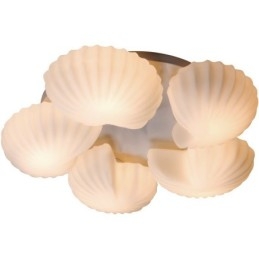 Conch 5-lichts traditionele klassieke geïntegreerde kroonluchter met glazen kap
