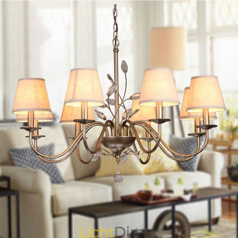 8-lichts rustieke lodge geïntegreerde metalen kroonluchter