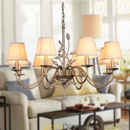 8-lichts rustieke lodge geïntegreerde metalen kroonluchter