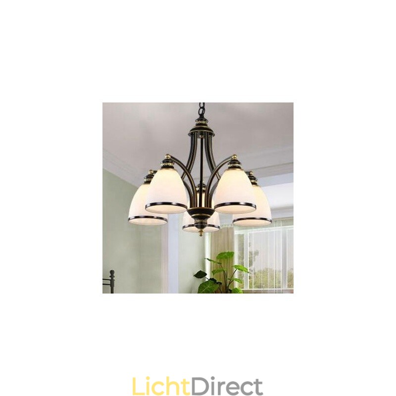5-lichts rustieke lodge geïntegreerde metalen kroonluchter