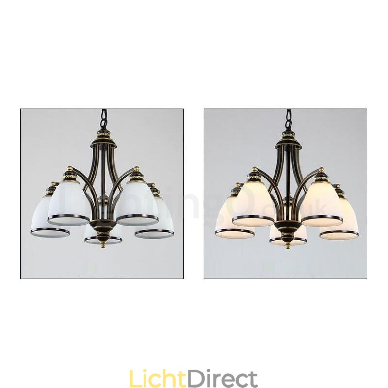 5-lichts rustieke lodge geïntegreerde metalen kroonluchter