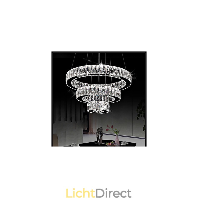 Kristallen hanglamp moderne verlichting drie ringen D204060 K9 grote kristallen plafondlampen armaturen