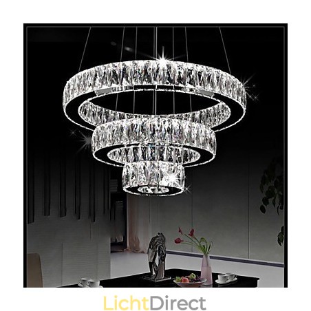 Kristallen hanglamp moderne verlichting drie ringen D204060 K9 grote kristallen plafondlampen armaturen Kristallen hanglamp moderne verlichting drie ringen D204060 K9 grote kristallen plafondlampen armaturen