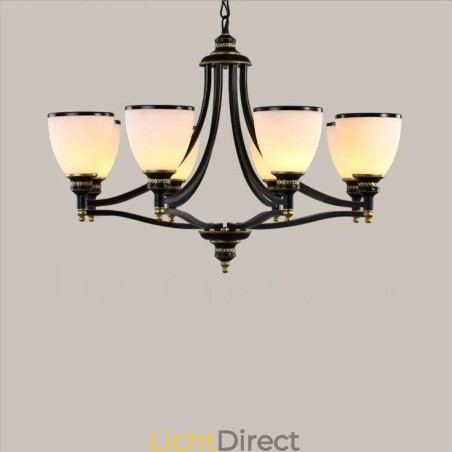 8-lichts rustieke lodge geïntegreerde metalen kroonluchter