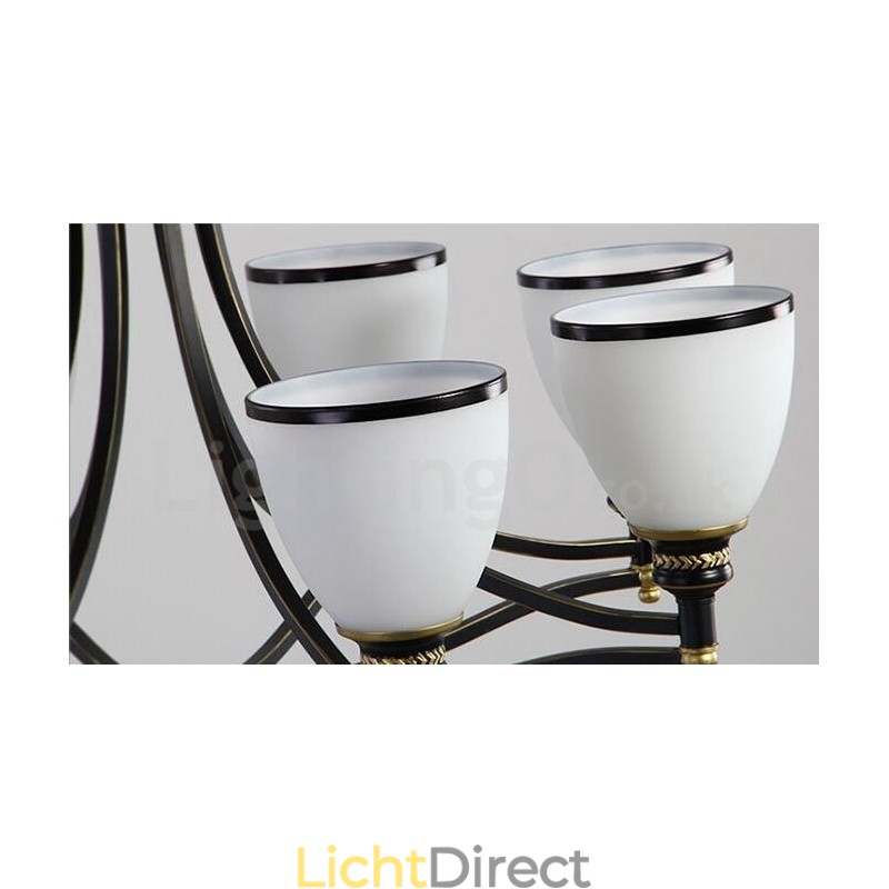 8-lichts rustieke lodge geïntegreerde metalen kroonluchter