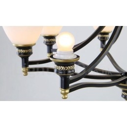 8-lichts rustieke lodge geïntegreerde metalen kroonluchter