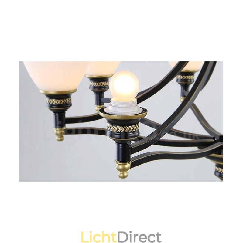 8-lichts rustieke lodge geïntegreerde metalen kroonluchter