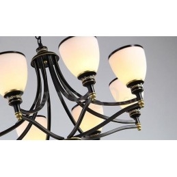 8-lichts rustieke lodge geïntegreerde metalen kroonluchter