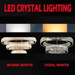 Kristallen hanglamp moderne verlichting drie ringen D204060 K9 grote kristallen plafondlampen armaturen