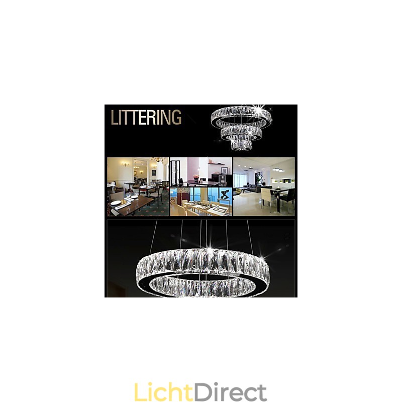 Kristallen hanglamp moderne verlichting drie ringen D204060 K9 grote kristallen plafondlampen armaturen