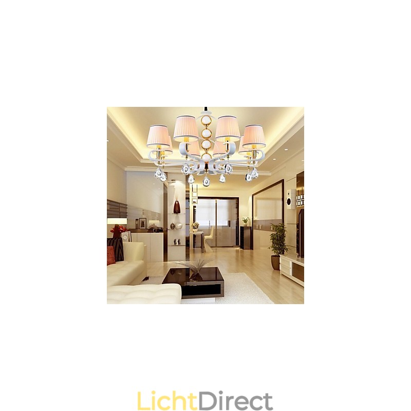 Stoffen kroonluchter 8-lichts moderne minimalistische hoogwaardige lamp