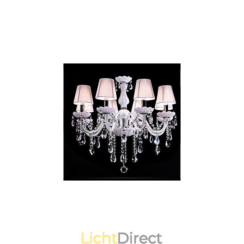 6 lampen luxe kristallen kroonluchter witte kleur K9 kristallen kroonluchter