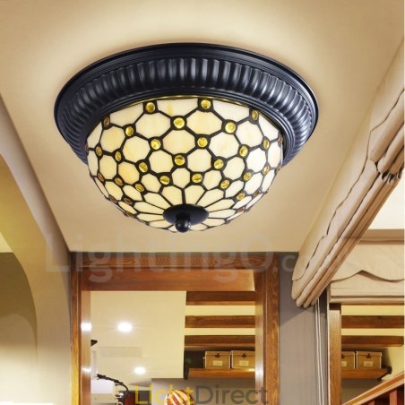 Geïntegreerde plafondlamp in mediterrane stijl
