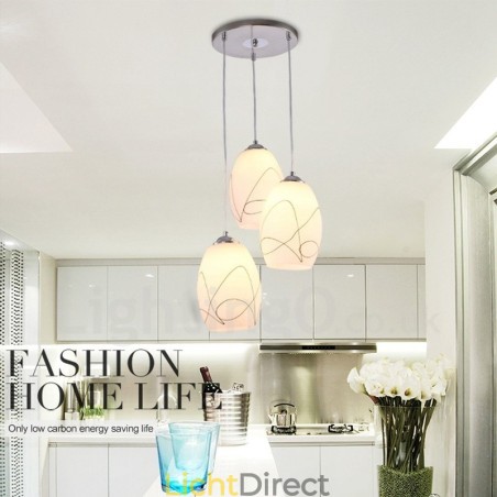 3-lichts moderne, eigentijdse, geïntegreerde metalen hanglamp 3-lichts moderne, eigentijdse, geïntegreerde metalen hanglamp