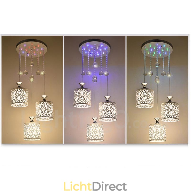 3-lichts moderne, eigentijdse, gloeilamp metalen hanglamp