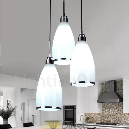 3-lichts moderne, eigentijdse, geïntegreerde metalen hanglamp 3-lichts moderne, eigentijdse, geïntegreerde metalen hanglamp