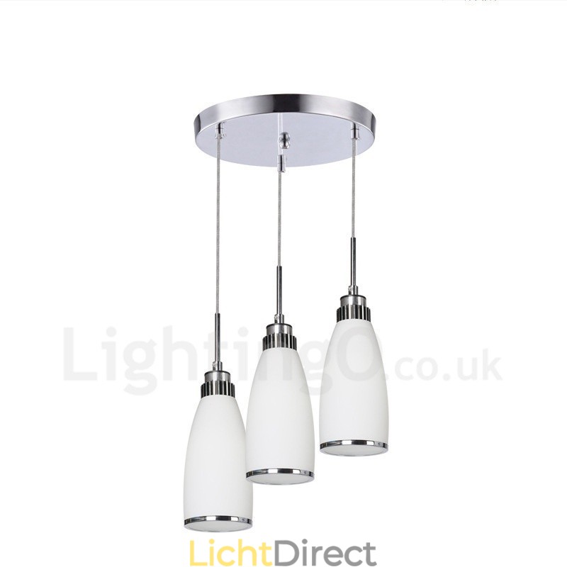 3-lichts moderne, eigentijdse, geïntegreerde metalen hanglamp