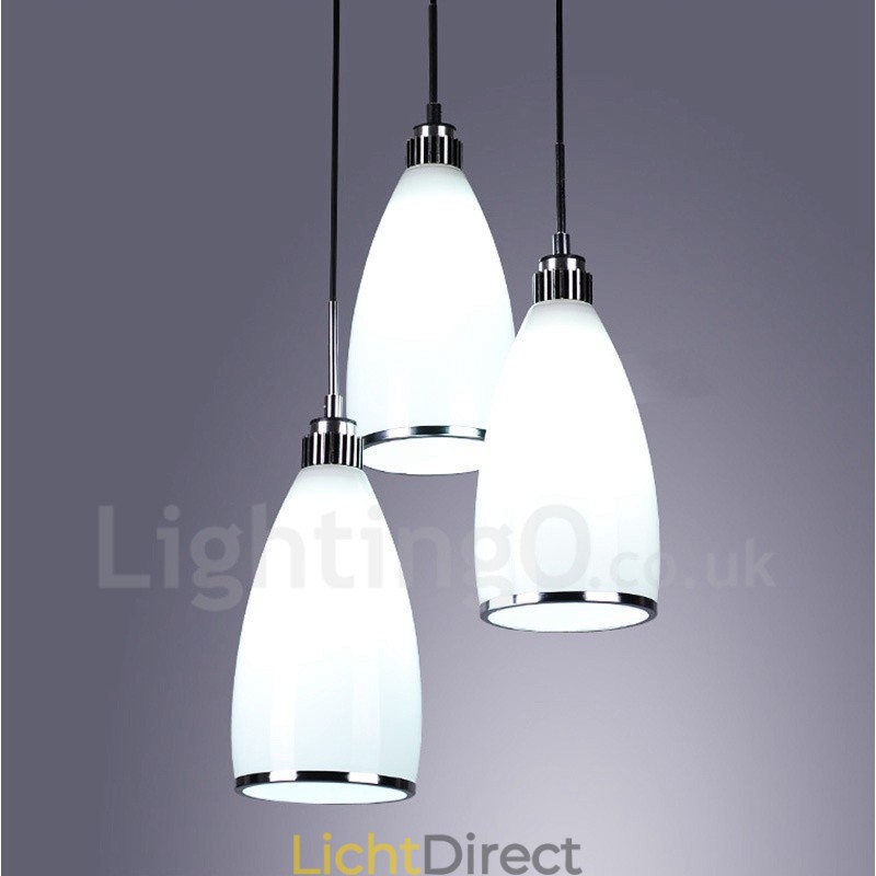 3-lichts moderne, eigentijdse, geïntegreerde metalen hanglamp