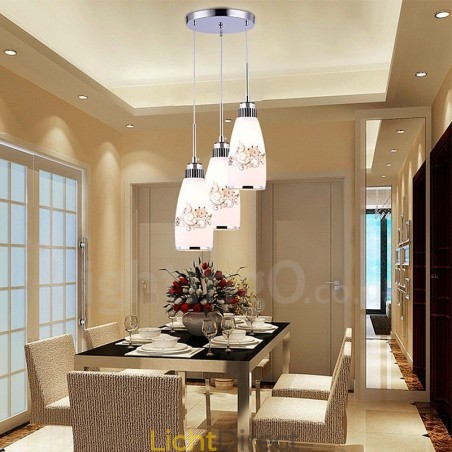3-lichts moderne, eigentijdse, geïntegreerde metalen hanglamp 3-lichts moderne, eigentijdse, geïntegreerde metalen hanglamp