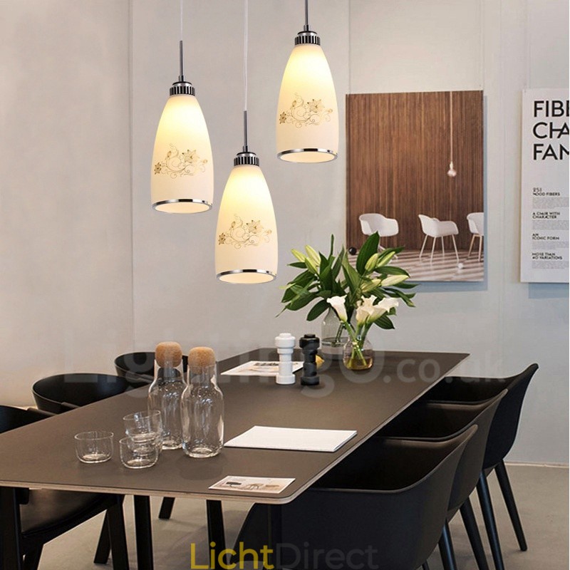 3-lichts moderne, eigentijdse, geïntegreerde metalen hanglamp