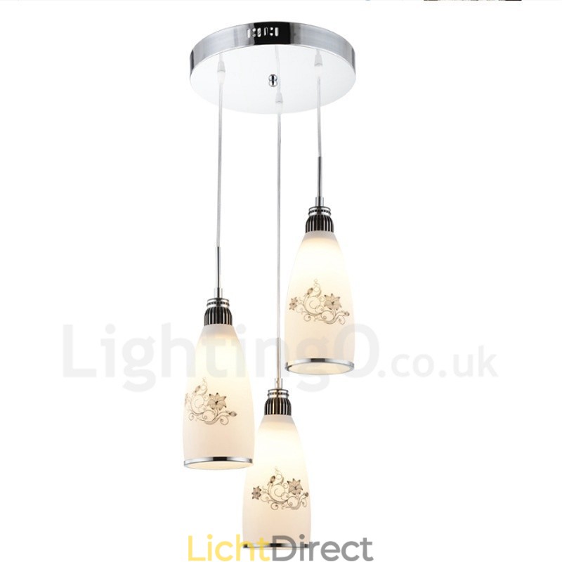 3-lichts moderne, eigentijdse, geïntegreerde metalen hanglamp