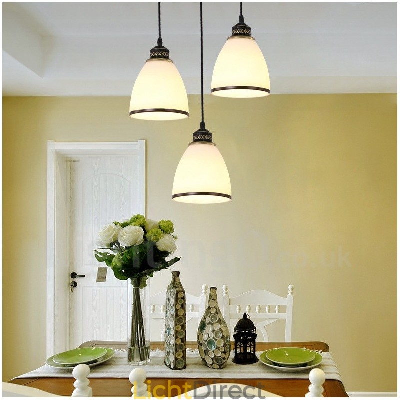 3-lichts rustieke lodge geïntegreerde metalen hanglamp