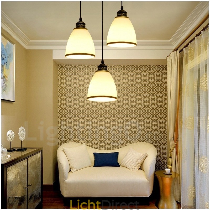 3-lichts rustieke lodge geïntegreerde metalen hanglamp