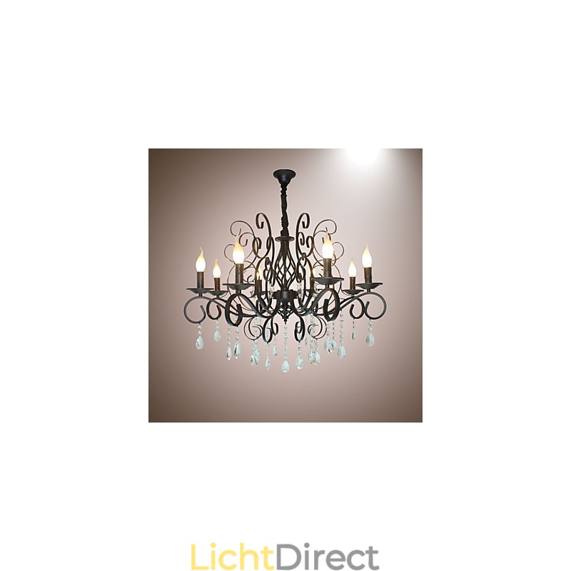 8 Hoofd van Europese stijl Kristallen Lamp Metalen Kroonluchter Verlichting
