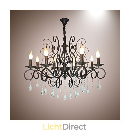 8 Hoofd van Europese stijl Kristallen Lamp Metalen Kroonluchter Verlichting 8 Hoofd van Europese stijl Kristallen Lamp Metalen Kroonluchter Verlichting