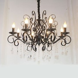 8 Hoofd van Europese stijl Kristallen Lamp Metalen Kroonluchter Verlichting