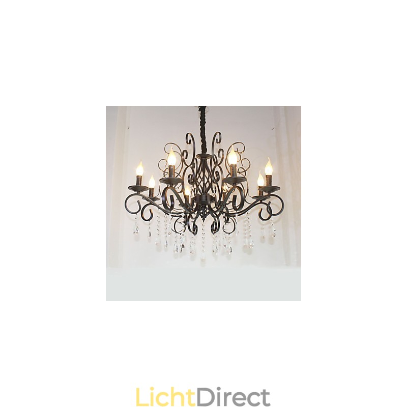8 Hoofd van Europese stijl Kristallen Lamp Metalen Kroonluchter Verlichting